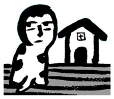 a dog-man who's strayed from his parents sticker #2768484