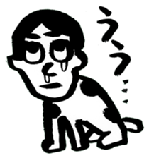 a dog-man who's strayed from his parents sticker #2768485