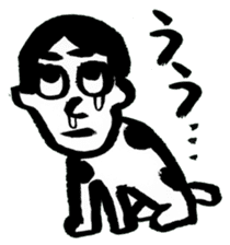 a dog-man who's strayed from his parents sticker #2768485