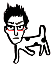 a dog-man who's strayed from his parents sticker #2768491