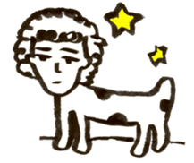 a dog-man who's strayed from his parents sticker #2768500