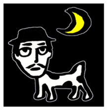 a dog-man who's strayed from his parents sticker #2768503