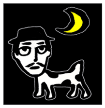 a dog-man who's strayed from his parents sticker #2768503