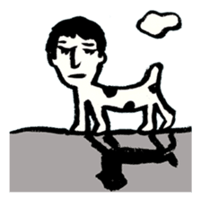 a dog-man who's strayed from his parents sticker #2768507