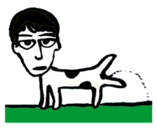 a dog-man who's strayed from his parents sticker #2768513