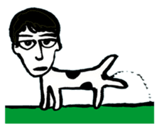 a dog-man who's strayed from his parents sticker #2768513