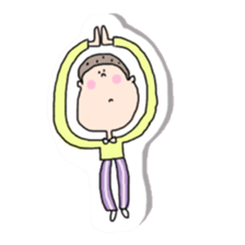 panda and boy and bear. sticker #2771055