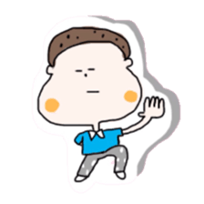 panda and boy and bear. sticker #2771057