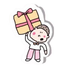 panda and boy and bear. sticker #2771069