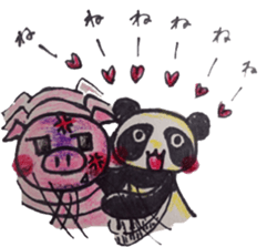 Masochist Panda and Sadist Pig sticker #2778811