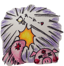 Masochist Panda and Sadist Pig sticker #2778812