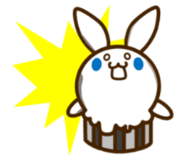 a cupcake rabbit and a cupcake Cat sticker #2780491