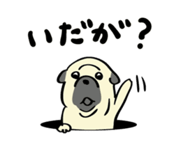 Akita dialects Sticker of pug sticker #2780778