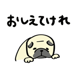 Akita dialects Sticker of pug sticker #2780784