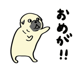 Akita dialects Sticker of pug sticker #2780790