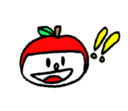 flat girl apple head sticker #2784684