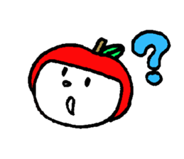 flat girl apple head sticker #2784685