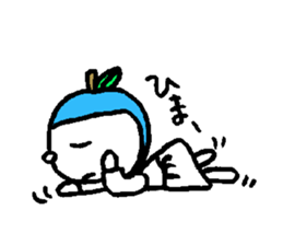 flat girl apple head sticker #2784691