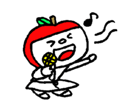 flat girl apple head sticker #2784693