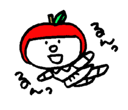 flat girl apple head sticker #2784696