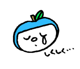 flat girl apple head sticker #2784697