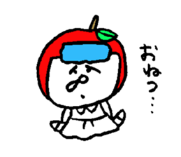 flat girl apple head sticker #2784698