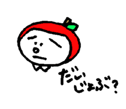 flat girl apple head sticker #2784699