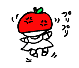 flat girl apple head sticker #2784700