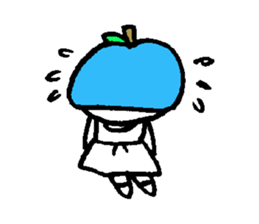 flat girl apple head sticker #2784701