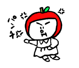 flat girl apple head sticker #2784702