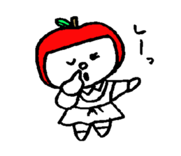 flat girl apple head sticker #2784704