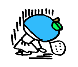 flat girl apple head sticker #2784705