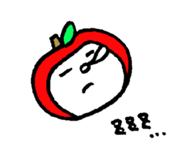 flat girl apple head sticker #2784706