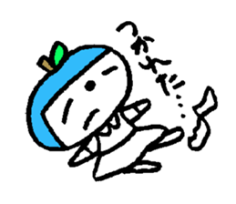 flat girl apple head sticker #2784708