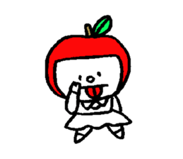 flat girl apple head sticker #2784711