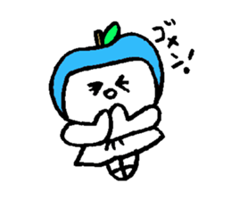 flat girl apple head sticker #2784712