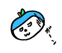 flat girl apple head sticker #2784714