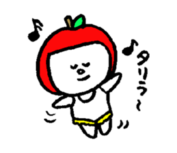 flat girl apple head sticker #2784715
