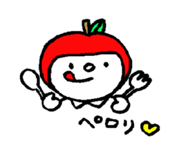 flat girl apple head sticker #2784716