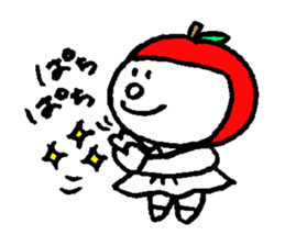 flat girl apple head sticker #2784717