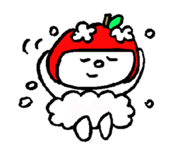 flat girl apple head sticker #2784718