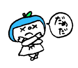 flat girl apple head sticker #2784721