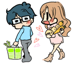 Yome-chan and Otto-kun of stickers sticker #2789722