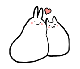 White rabbit and white cat sticker #2790895