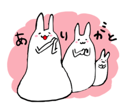 White rabbit and white cat sticker #2790896