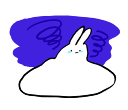 White rabbit and white cat sticker #2790899