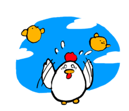 White rabbit and white cat sticker #2790904