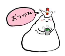 White rabbit and white cat sticker #2790906