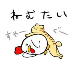 White rabbit and white cat sticker #2790908