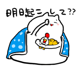 White rabbit and white cat sticker #2790909